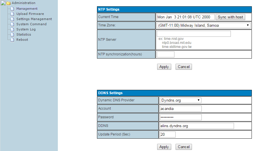 DynDNS (DDNS) E-lins router stödjer DynDNS funktionen.