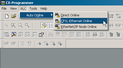 2 CP1L-E Detta avsnitt kommer att visa hur man kommer online med CP1L-Ex. Och hur man gör inställningar för Ethernet. 2.