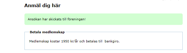 Det skapas nu ett formulär som innehåller följande: Personen kan nu fylla i ansökan och vi rekommenderar att det fullständiga personnummret fylls i även om ansökan går att skicka in även om de fyra