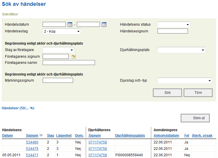 33 (35) 4 HÄNDELSER 4.