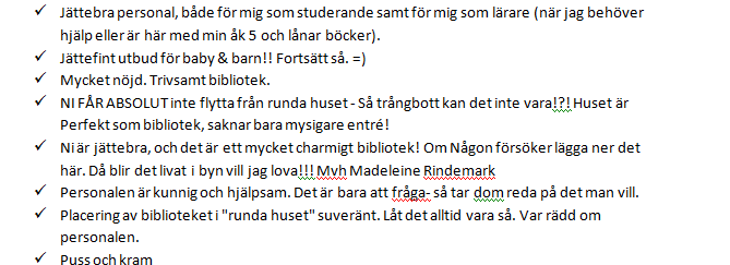 Öppna svar positiva och