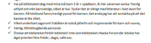 Öppna svar positiva och