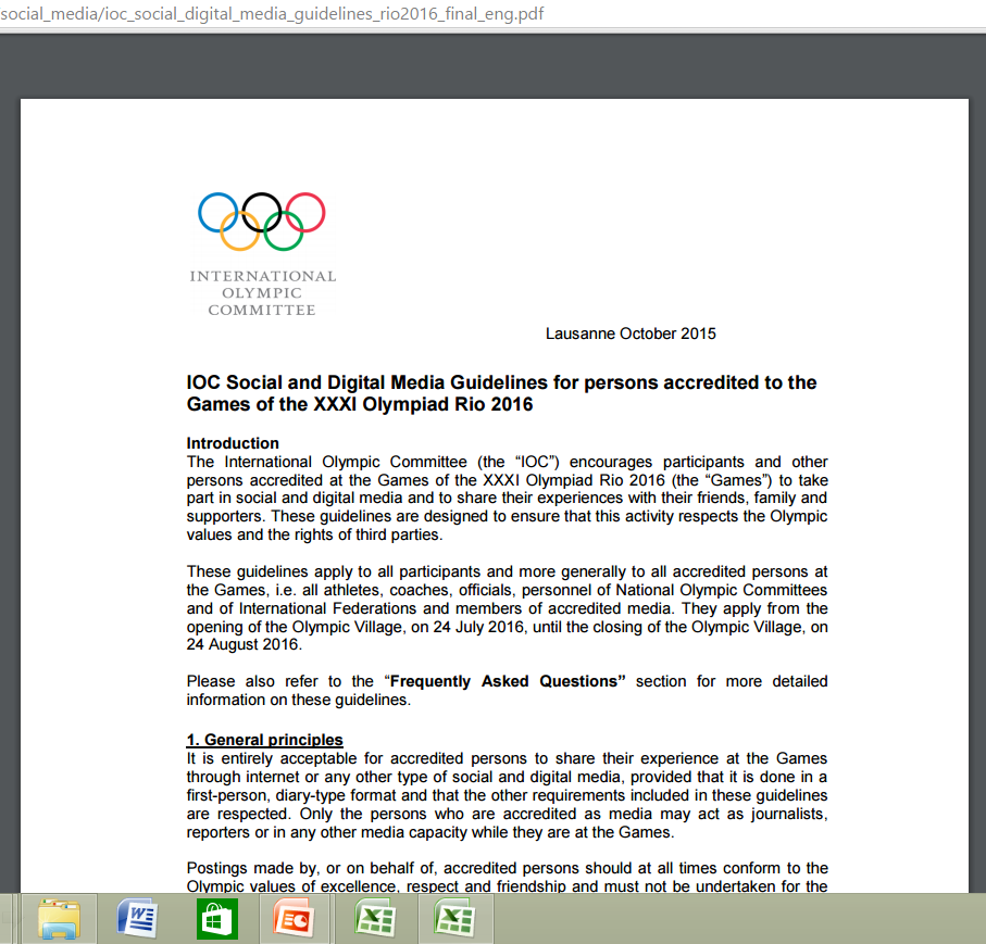 IOK:s fullständiga guidelines : http://www.olympic.