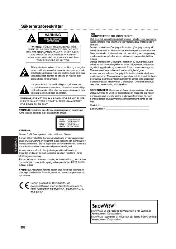 Du hittar svar på alla dina frågor i instruktionsbok (information, specifikationer,