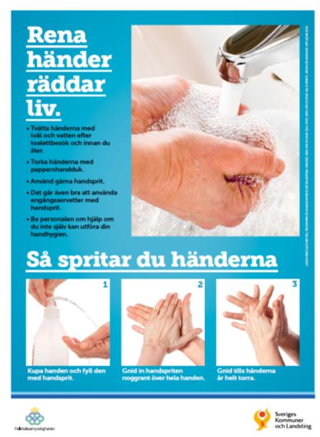 Patient Informera om vikten av god handhygien.