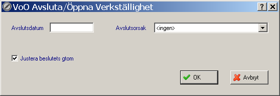 11 AVSLUTA VERKSTÄLLIGHETEN Dubbelklicka på den verkställigheten som du vill in och avsluta Klicka sedan på AVSLUTA VERKST Skriv i avslutsdatum och välj