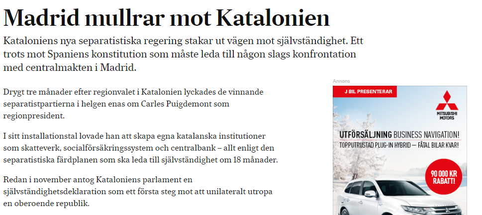 Exempel på publicitet Sundsvalls Tidning, 2016-06-20 SvD,
