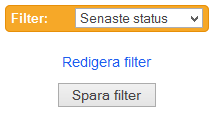 8 Filter Filter hjälper dig att organisera och hantera din ärendelista. Välj Redigera filter för att ändra dina inställningar.