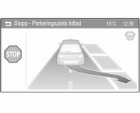 138 Körning och hantering Välj en parallell eller vinkelrät parkeringsplats i förarinformationscentralen genom att trycka på knappen SET/CLR.