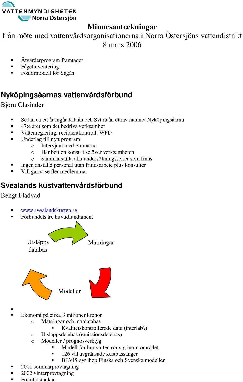 anställd persnal utan fritidsarbete plus knsulter Vill gärna se fler medlemmar Svealands kustvattenvårdsförbund Bengt Fladvad www.svealandskusten.