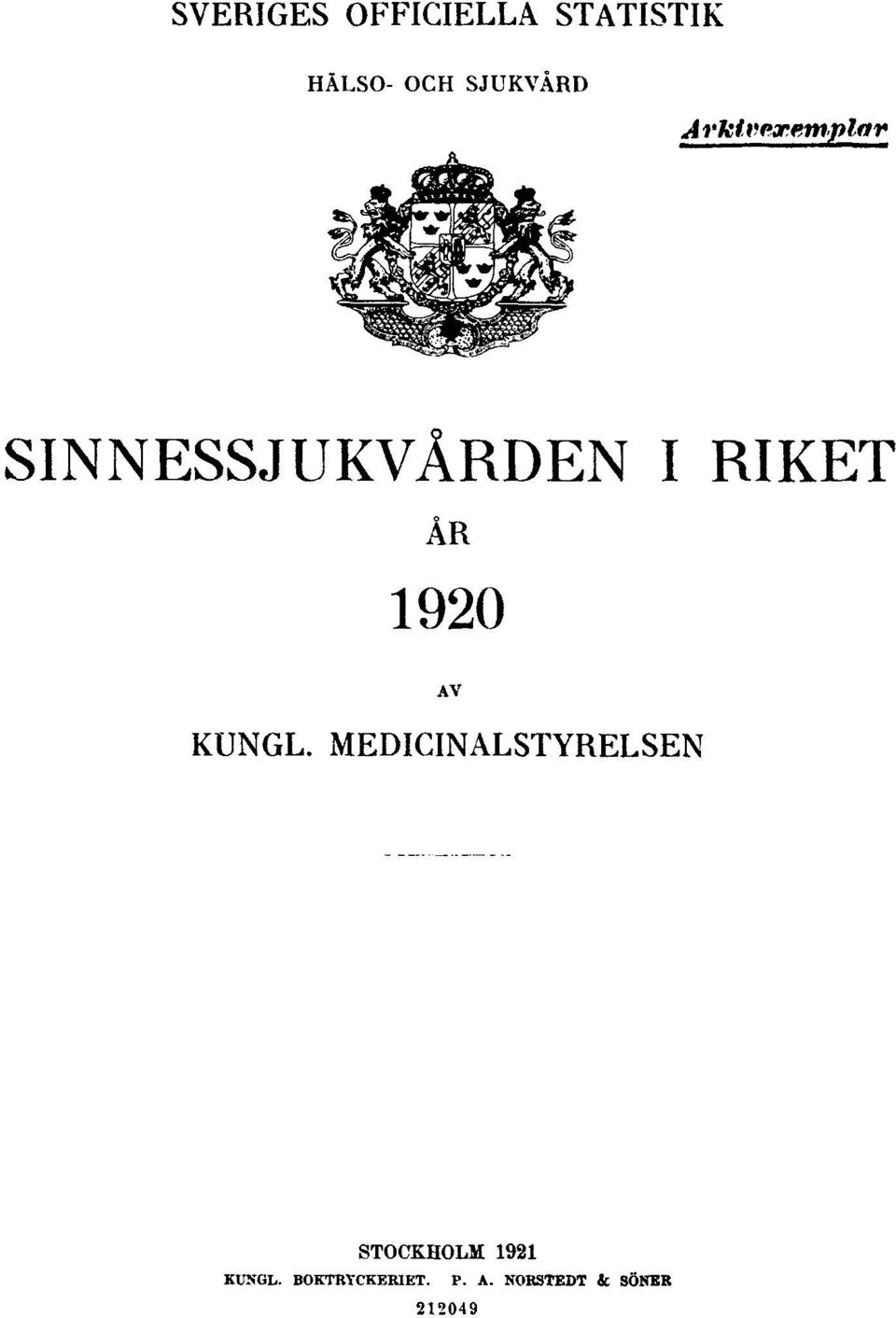 ÅR 1920 AV KUNGL.