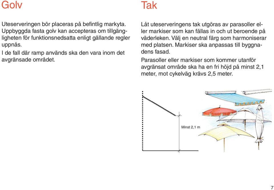 I de fall där ramp används ska den vara inom det avgränsade området.