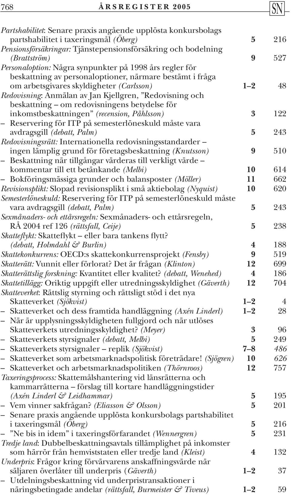 Anmälan av Jan Kjellgren, Redovisning och beskattning om redovisningens betydelse för inkomstbeskattningen (recension, Påhlsson) 3 122 Reservering för ITP på semesterlöneskuld måste vara avdragsgill