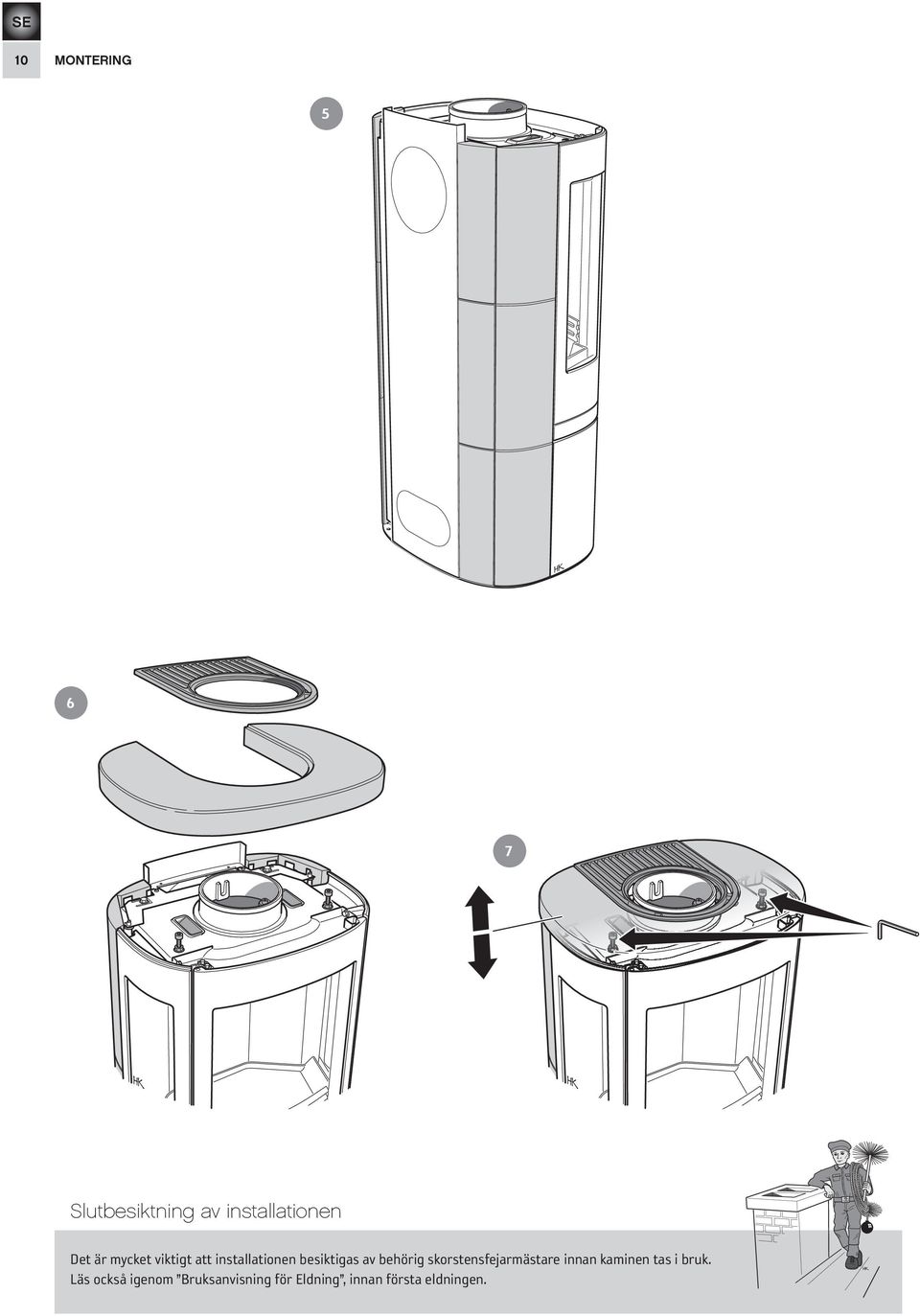 behörig skorstensfejarmästare innan kaminen tas i bruk.