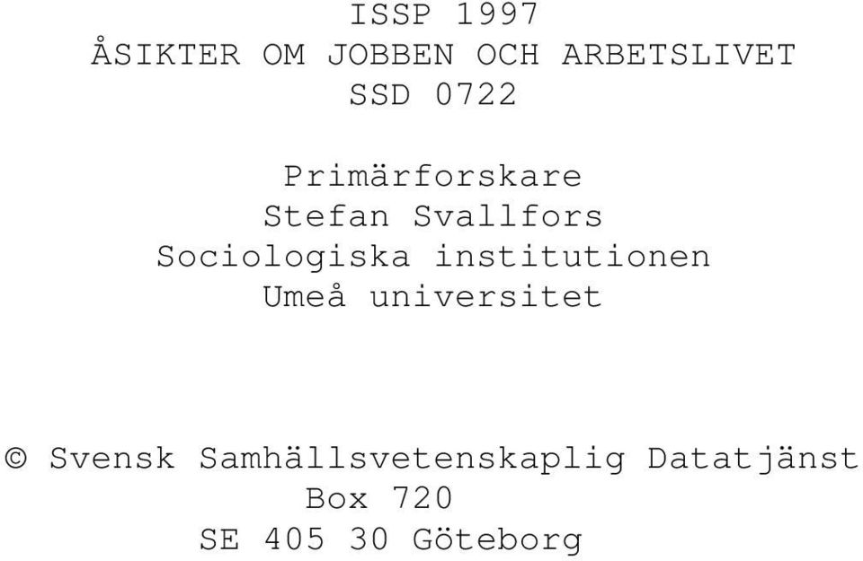 Sociologiska institutionen Umeå universitet