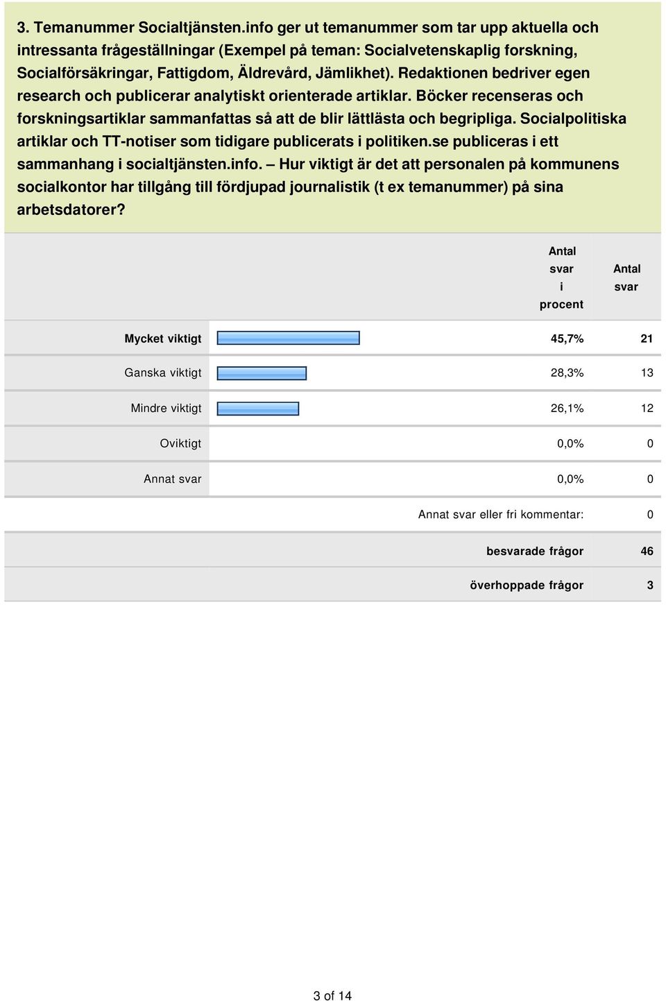 Redaktonen bedrver egen research och publcerar analytskt orenterade artklar. Böcker recenseras och forsknngsartklar sammanfattas så att de blr lättlästa och begrplga.