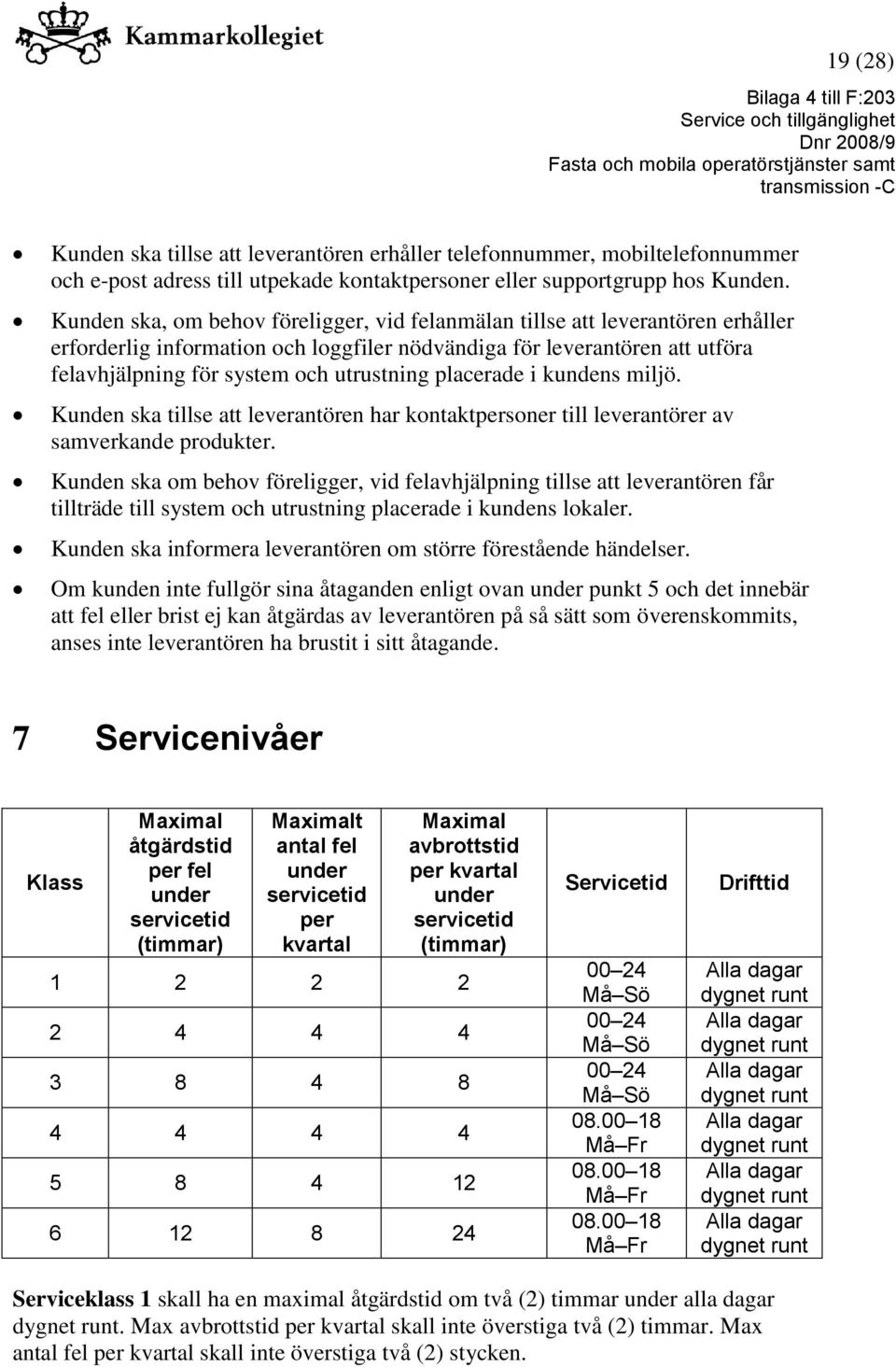 placerade i kundens miljö. Kunden ska tillse att leverantören har kontaktpersoner till leverantörer av samverkande produkter.