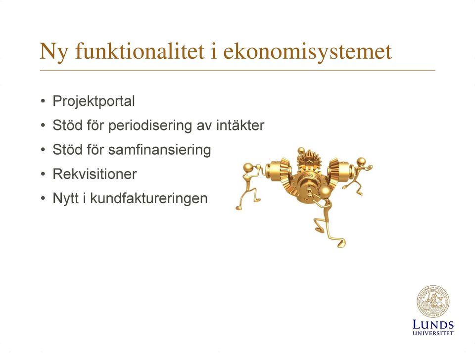 av intäkter Stöd för samfinansiering