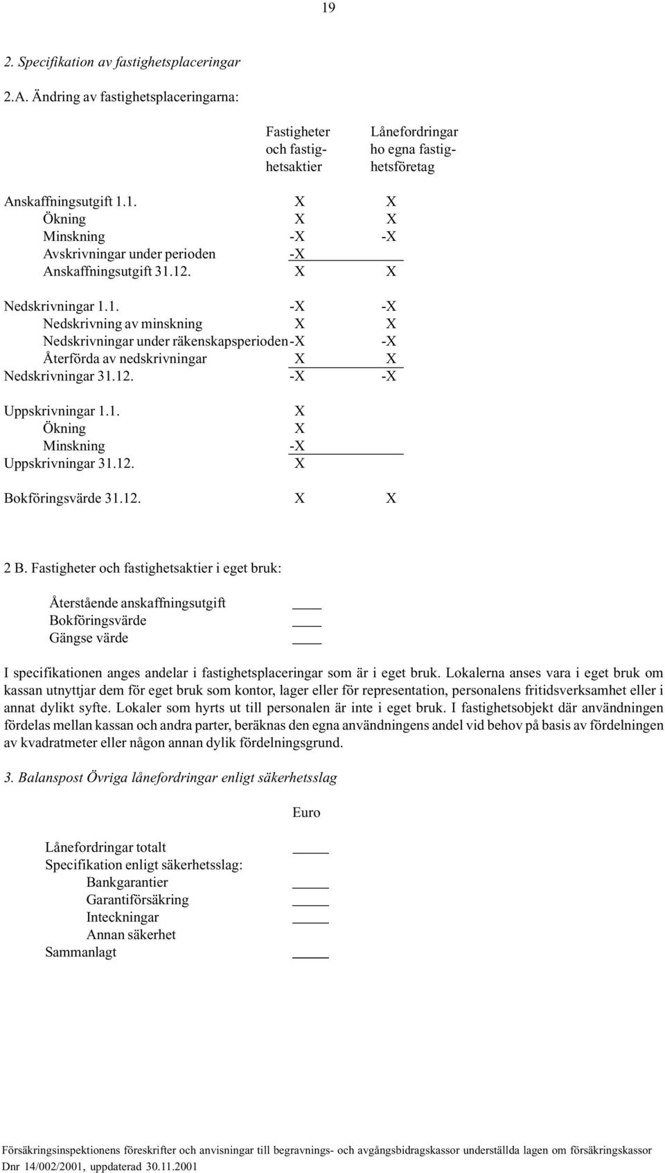 12. X Bokföringsvärde 31.12. X X 2 B.