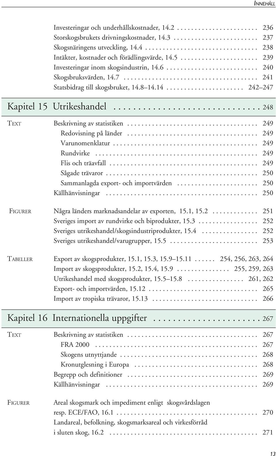 8 14.14...................... 242 247 Kapitel 15 Utrikeshandel.............................. 248 TEXT Beskrivning av statistiken..................................... 249 Redovisning på länder.