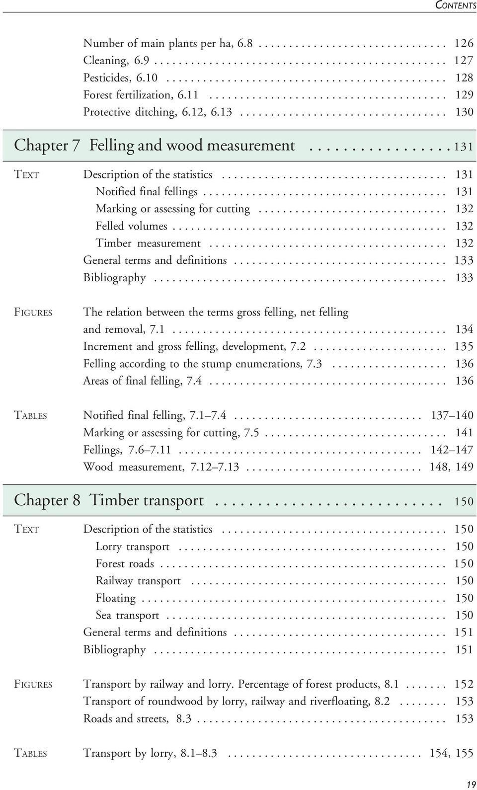 .................................... 131 Notified final fellings........................................ 131 Marking or assessing for cutting............................... 132 Felled volumes.