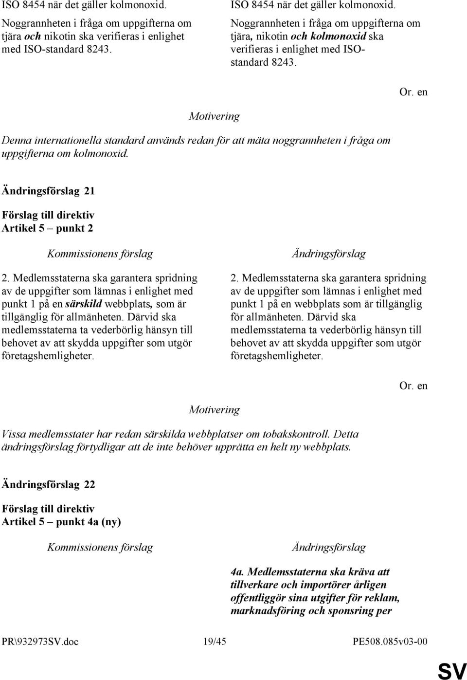 Denna internationella standard används redan för att mäta noggrannheten i fråga om uppgifterna om kolmonoxid. 21 Artikel 5 punkt 2 2.