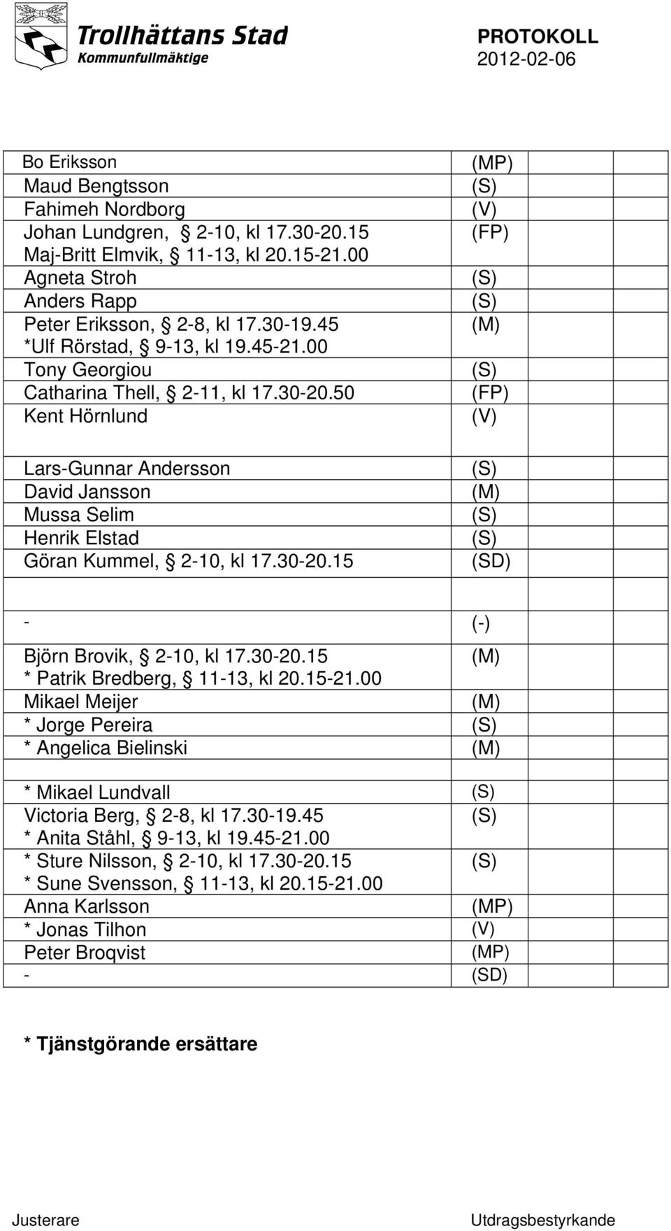 30-20.15 (M) * Patrik Bredberg, 11-13, kl 20.15-21.00 Mikael Meijer (M) * Jorge Pereira * Angelica Bielinski (M) * Mikael Lundvall Victoria Berg, 2-8, kl 17.30-19.45 * Anita Ståhl, 9-13, kl 19.45-21.