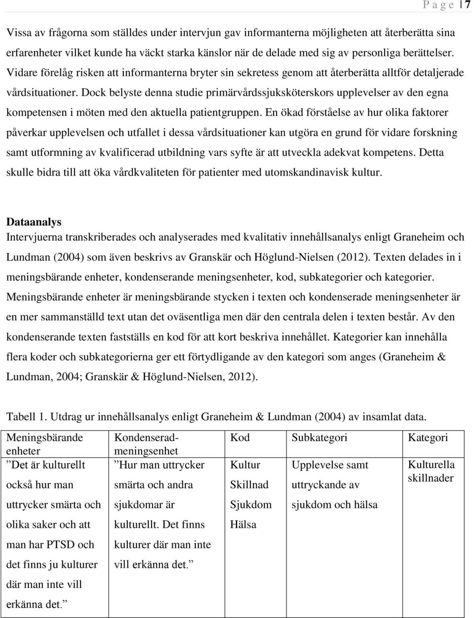 Dock belyste denna studie primärvårdssjuksköterskors upplevelser av den egna kompetensen i möten med den aktuella patientgruppen.