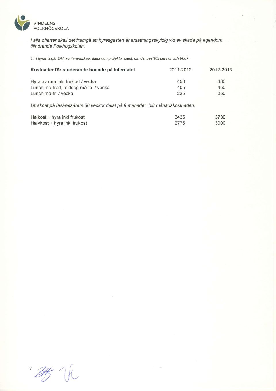 I hyran ingdr OH, konferensskdp, dator och proje$or samt, om det besfd//s pennor och block.