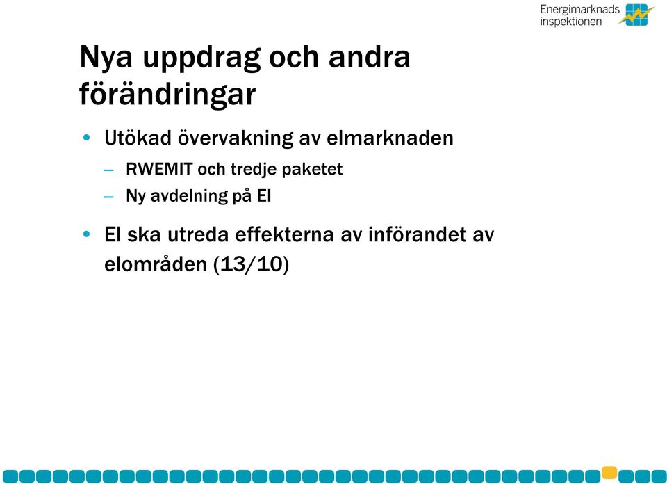 tredje paketet Ny avdelning på EI EI ska