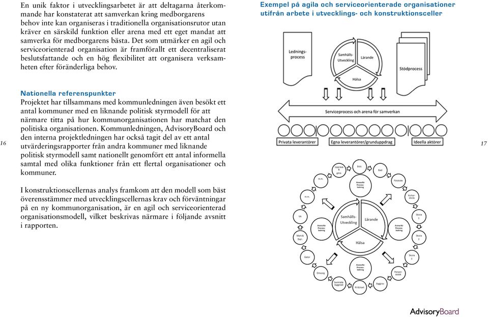 Det som utmärker en agil och serviceorienterad organisation är framförallt ett decentraliserat beslutsfattande och en hög flexibilitet att organisera verksamheten efter föränderliga behov.