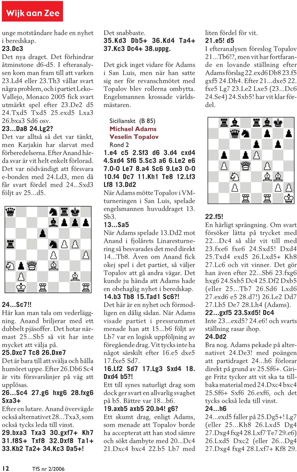Det var alltså så det var tänkt, men Karjakin har slarvat med förberedelserna. Efter Anand hårda svar är vit helt enkelt förlorad. Det var nödvändigt att försvara e-bonden med 24.
