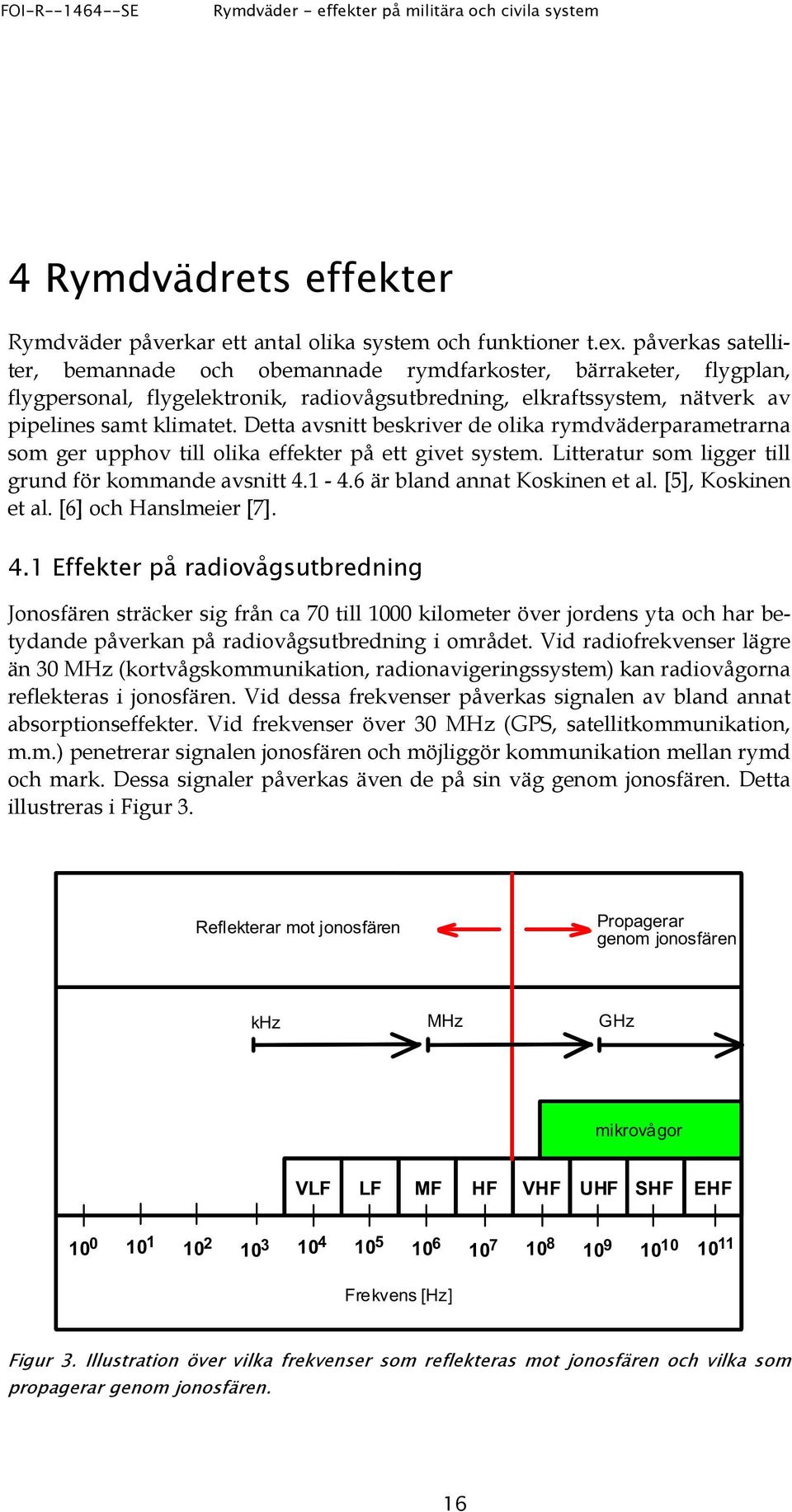 Detta avsnitt beskriver de olika rymdväderparametrarna som ger upphov till olika effekter på ett givet system. Litteratur som ligger till grund för kommande avsnitt 4.1-4.