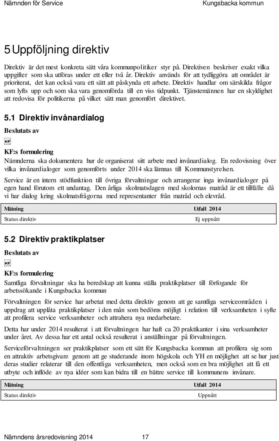 Direktiv handlar om särskilda frågor som lyfts upp och som ska vara genomförda till en viss tidpunkt.