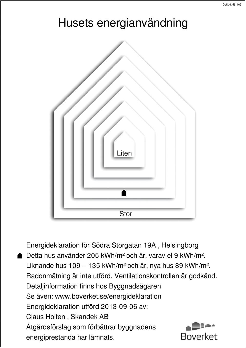 Ventilationskontrollen är godkänd. Detaljinformation finns hos Byggnadsägaren Se även: www.boverket.