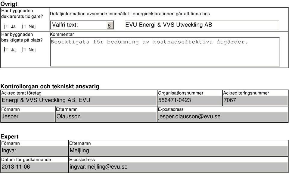 för bedömning av kostnadseffektiva åtgärder.