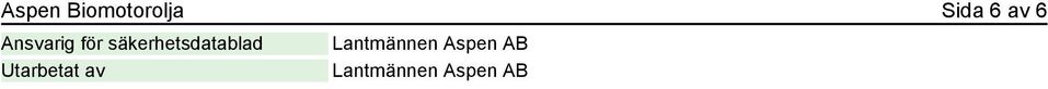 säkerhetsdatablad Utarbetat