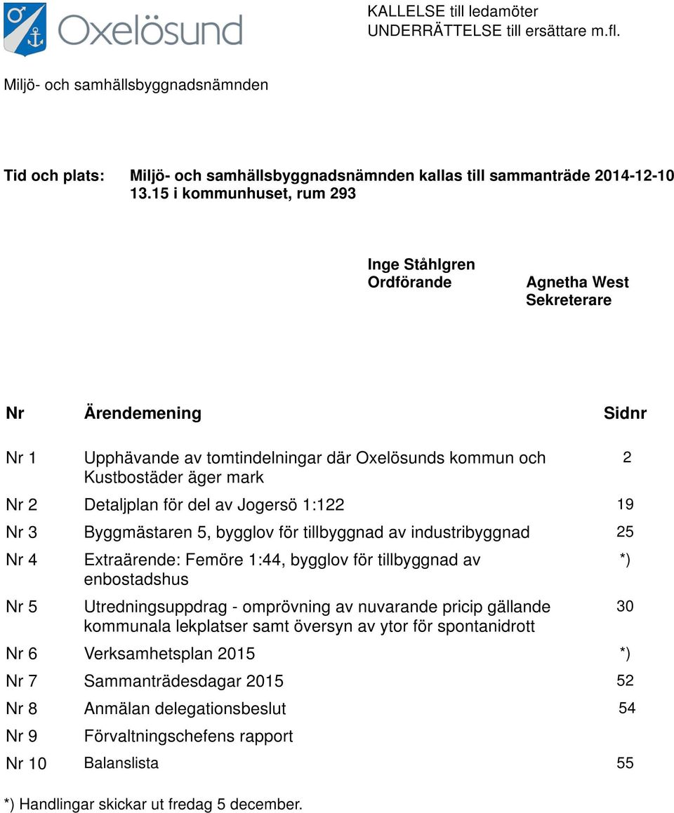 av Jogersö : 9 Nr Byggmästaren, bygglov för tillbyggnad av industribyggnad Nr Nr Extraärende: Femöre :, bygglov för tillbyggnad av enbostadshus Utredningsuppdrag - omprövning av nuvarande pricip