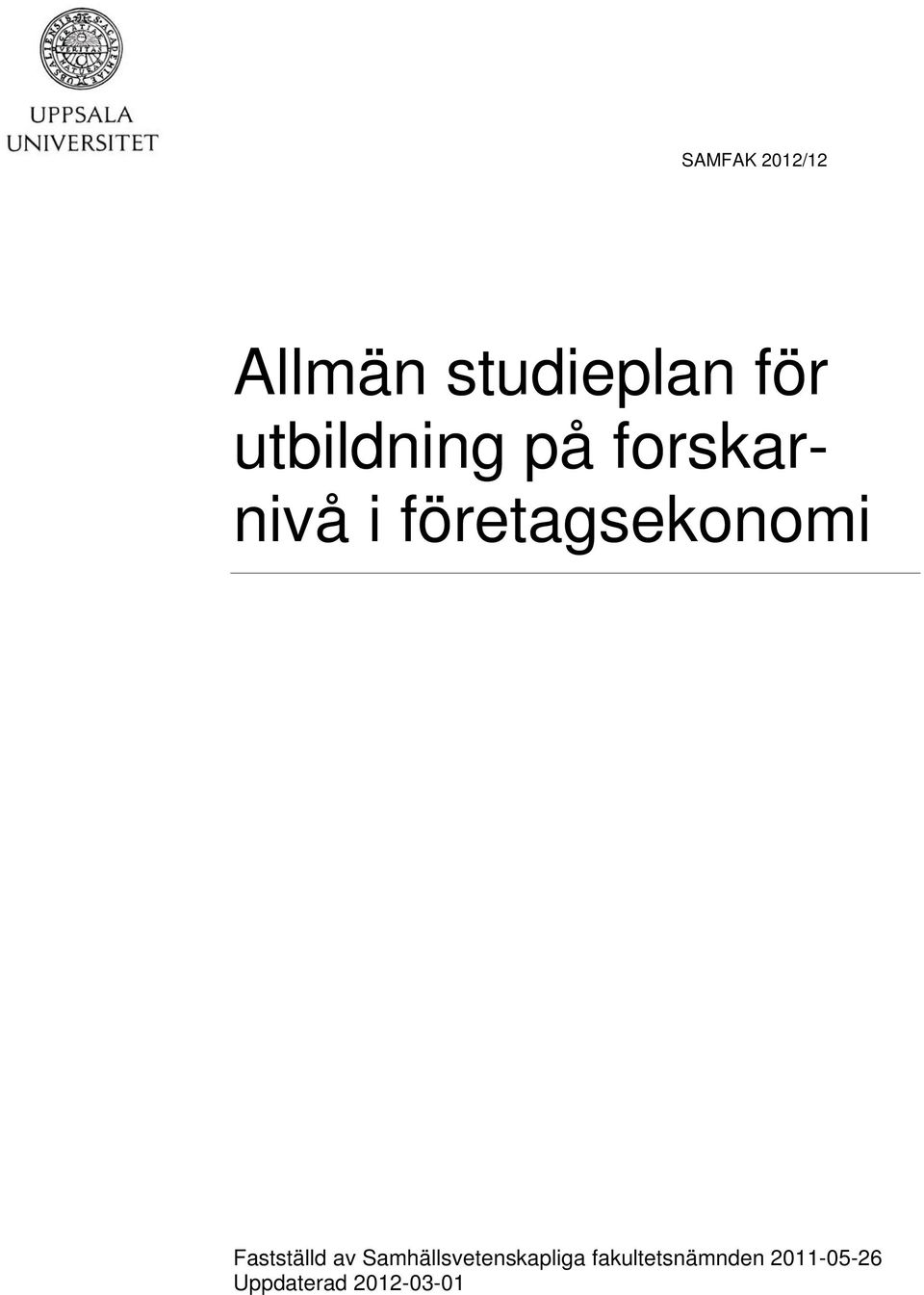 forskarnivå i företagsekonomi