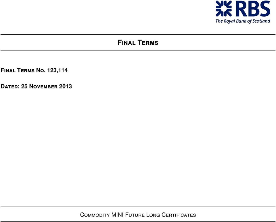 November 2013 Commodity