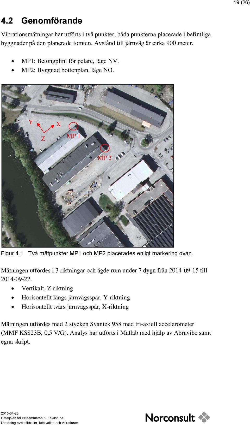 Mätningen utfördes i 3 riktningar och ägde rum under 7 dygn från 2014-09-15 till 2014-09-22.