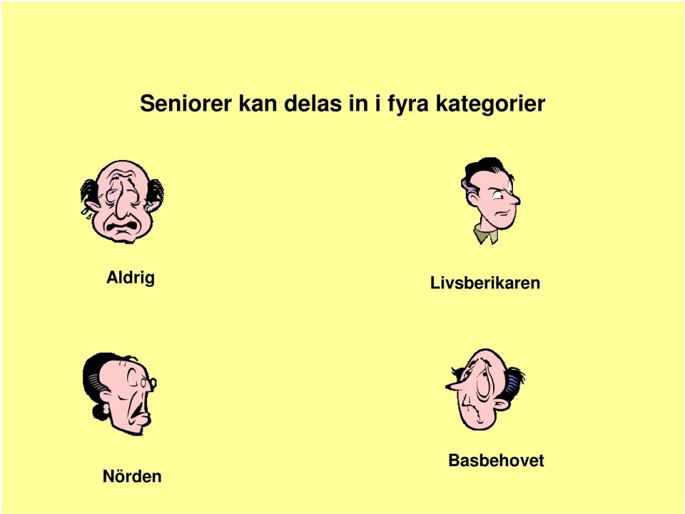 kategorier Aldrig