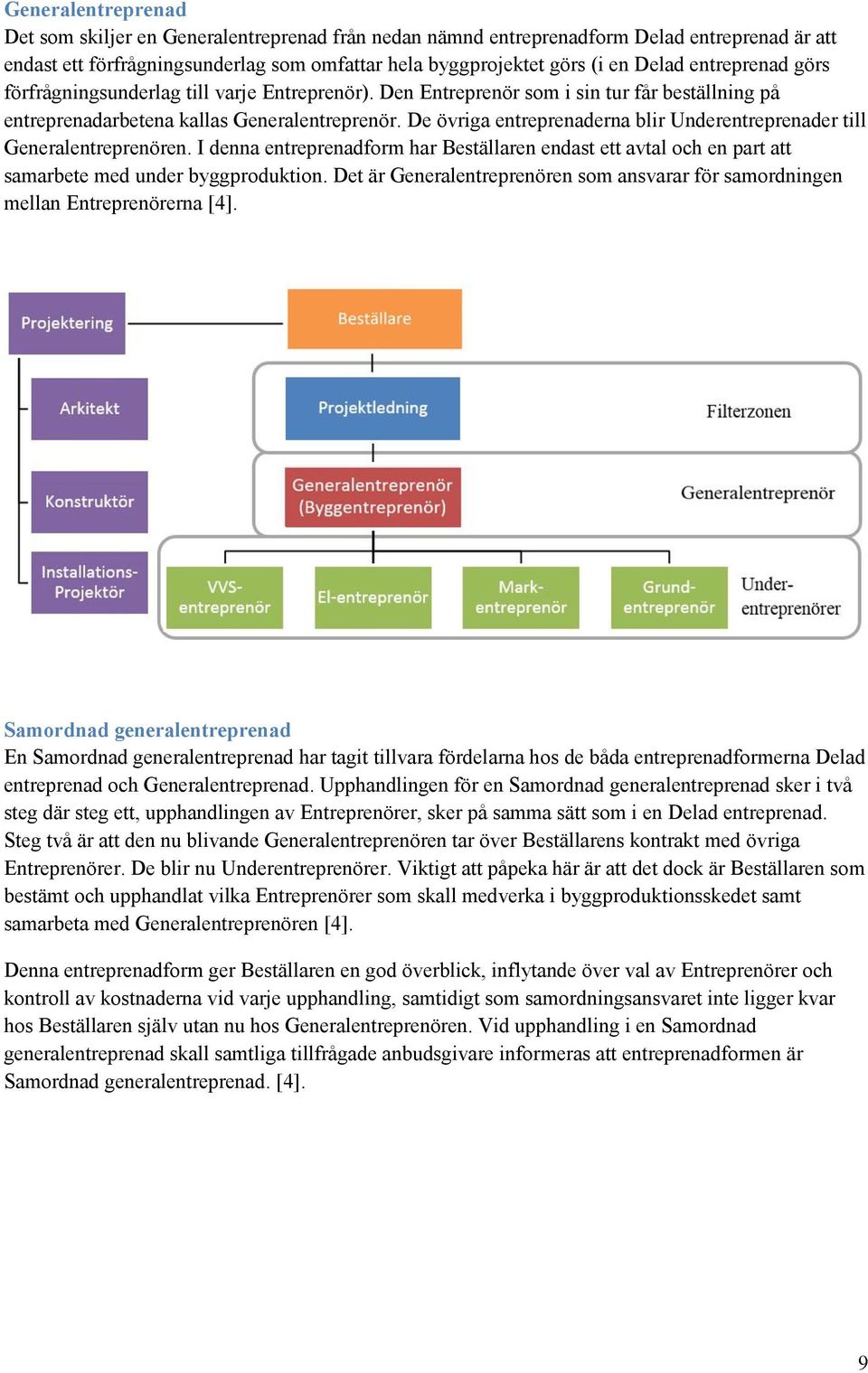 De övriga entreprenaderna blir Underentreprenader till Generalentreprenören. I denna entreprenadform har Beställaren endast ett avtal och en part att samarbete med under byggproduktion.