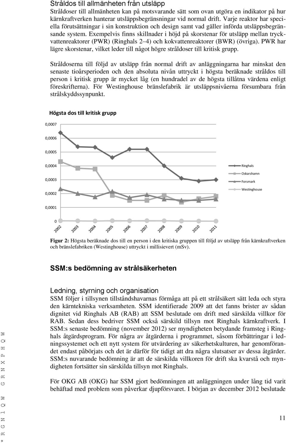 Exempelvis finns skillnader i höjd på skorstenar för utsläpp mellan tryckvattenreaktorer (PWR) (Ringhals 2 4) och kokvattenreaktorer (BWR) (övriga).