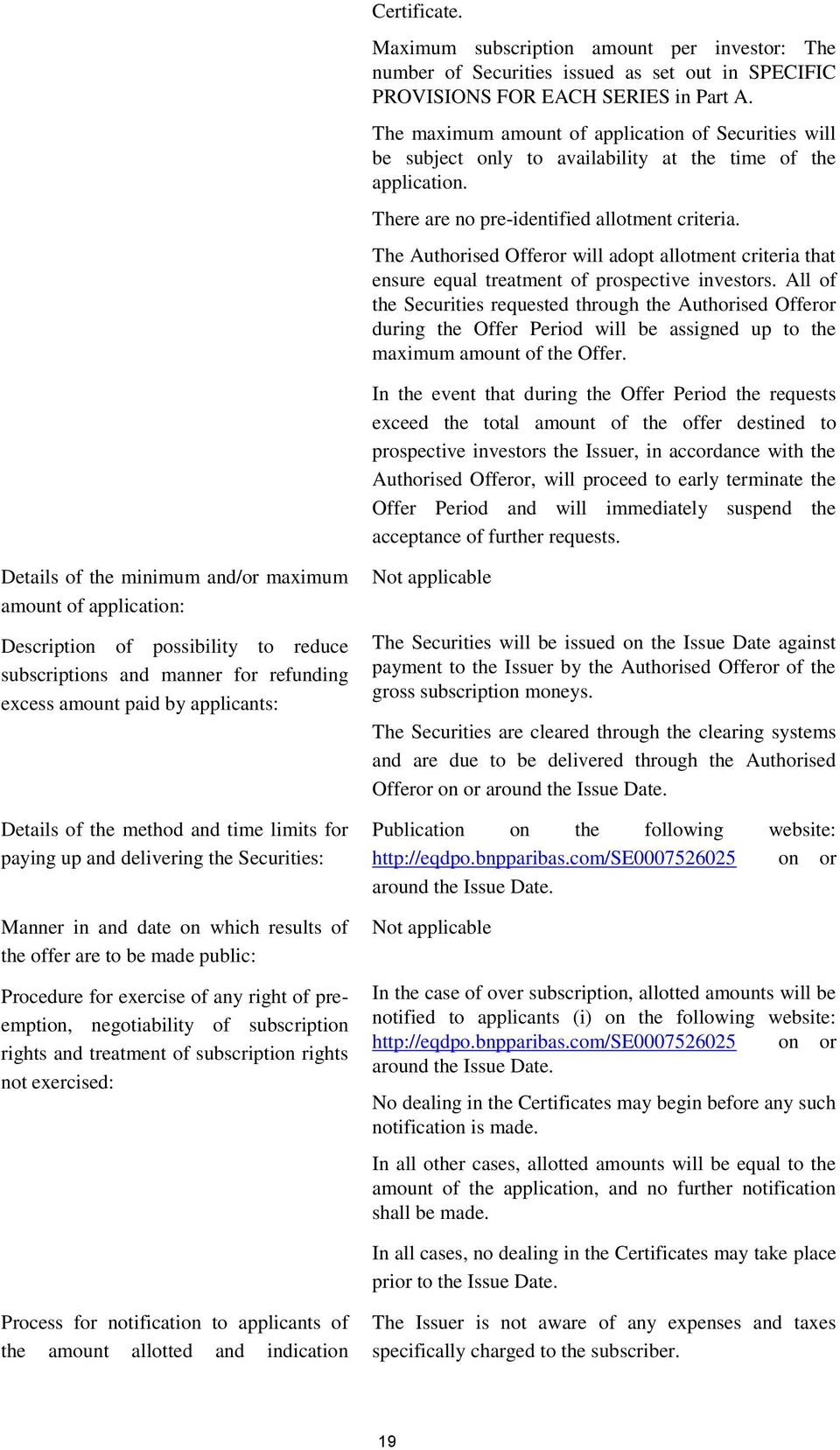 The Authorised Offeror will adopt allotment criteria that ensure equal treatment of prospective investors.