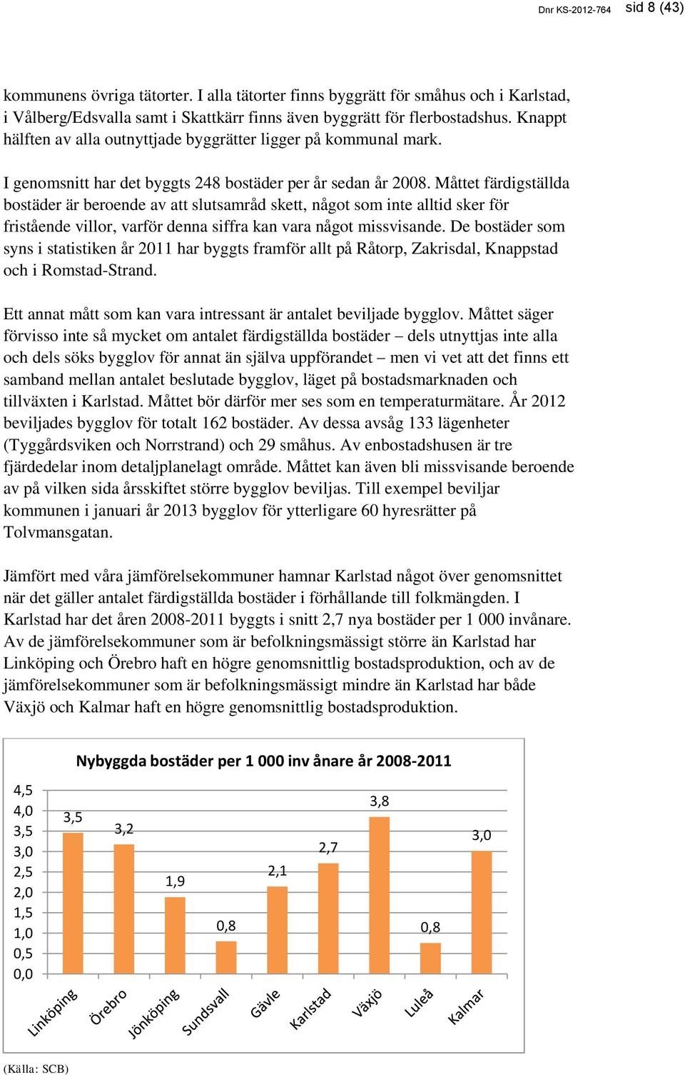 et färdigställda bostäder är beroende av att slutsamråd skett, något som inte alltid sker för fristående villor, varför denna siffra kan vara något missvisande.