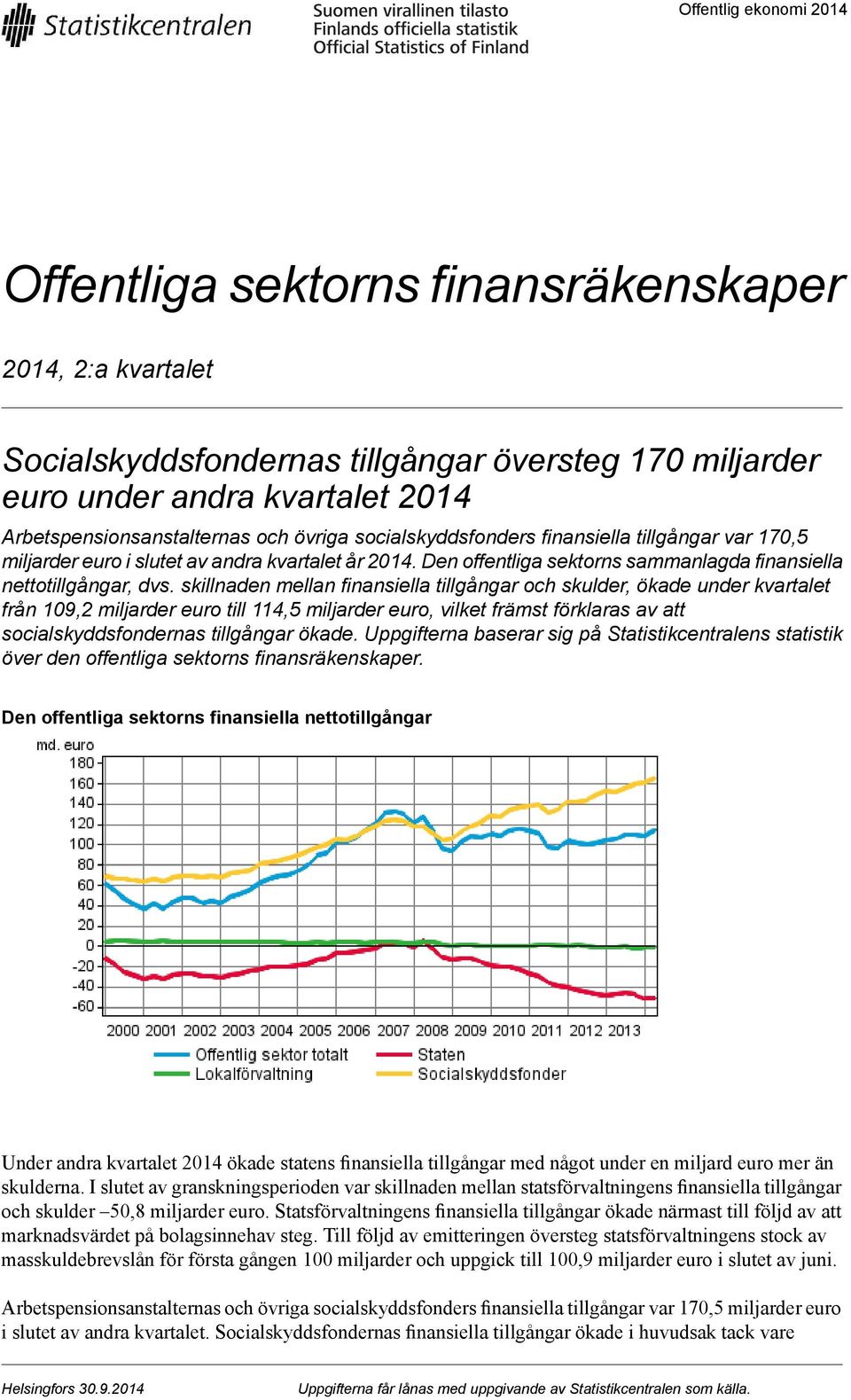 skillnaden mellan finansiella tillgångar och skulder, ökade under kvartalet från 109,2 miljarder euro till 114,5 miljarder euro, vilket främst förklaras av att socialskyddsfondernas tillgångar ökade.