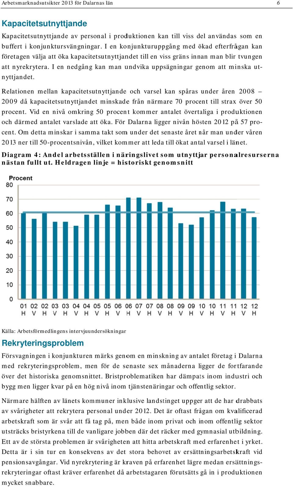 I en nedgångg kan man undvika uppsägningar genom att minska utnyttjandet.