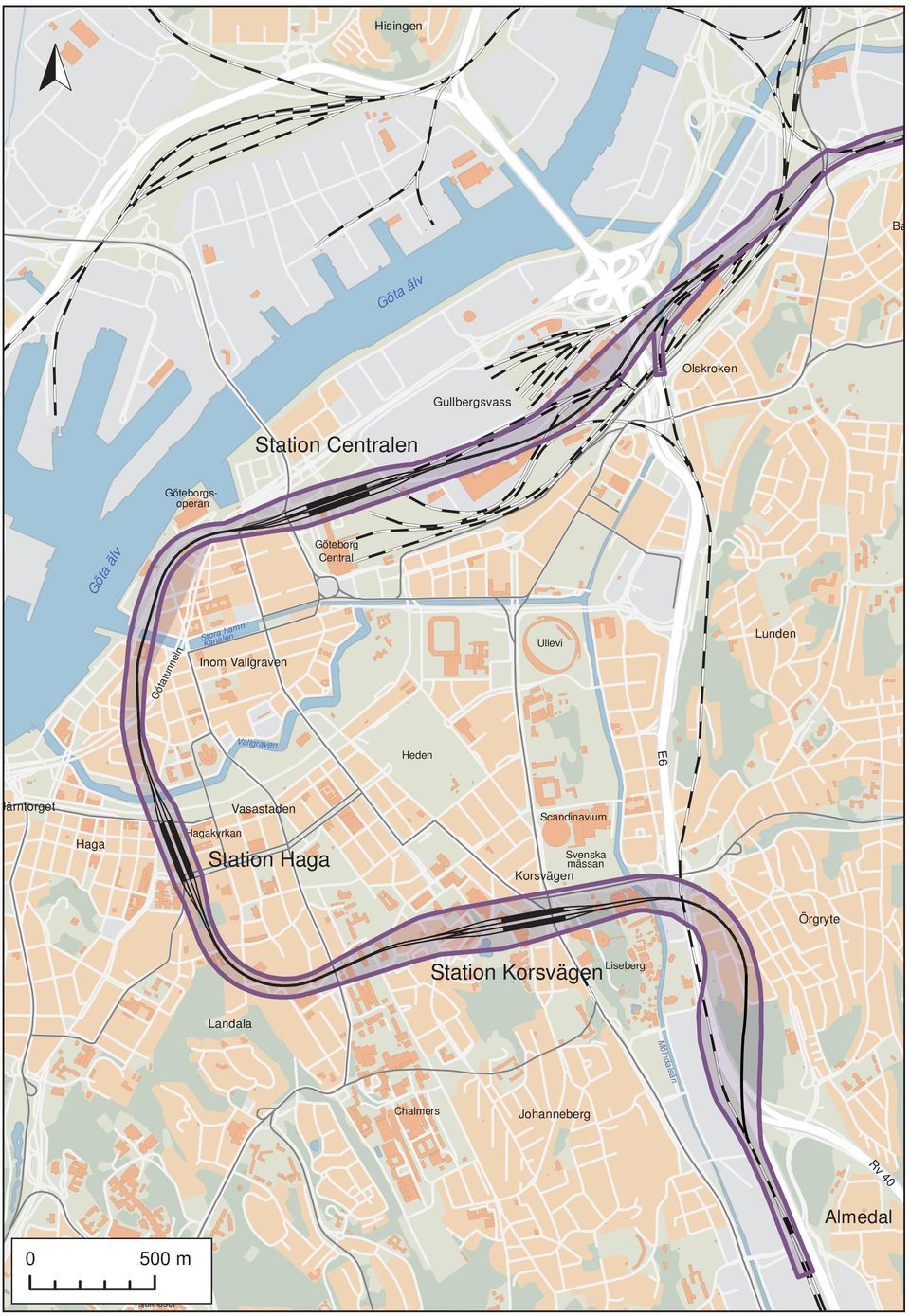 Järntorget Haga Vasastaden Hagakyrkan Station Haga Scandinavium Svenska mässan Korsvägen Örgryte