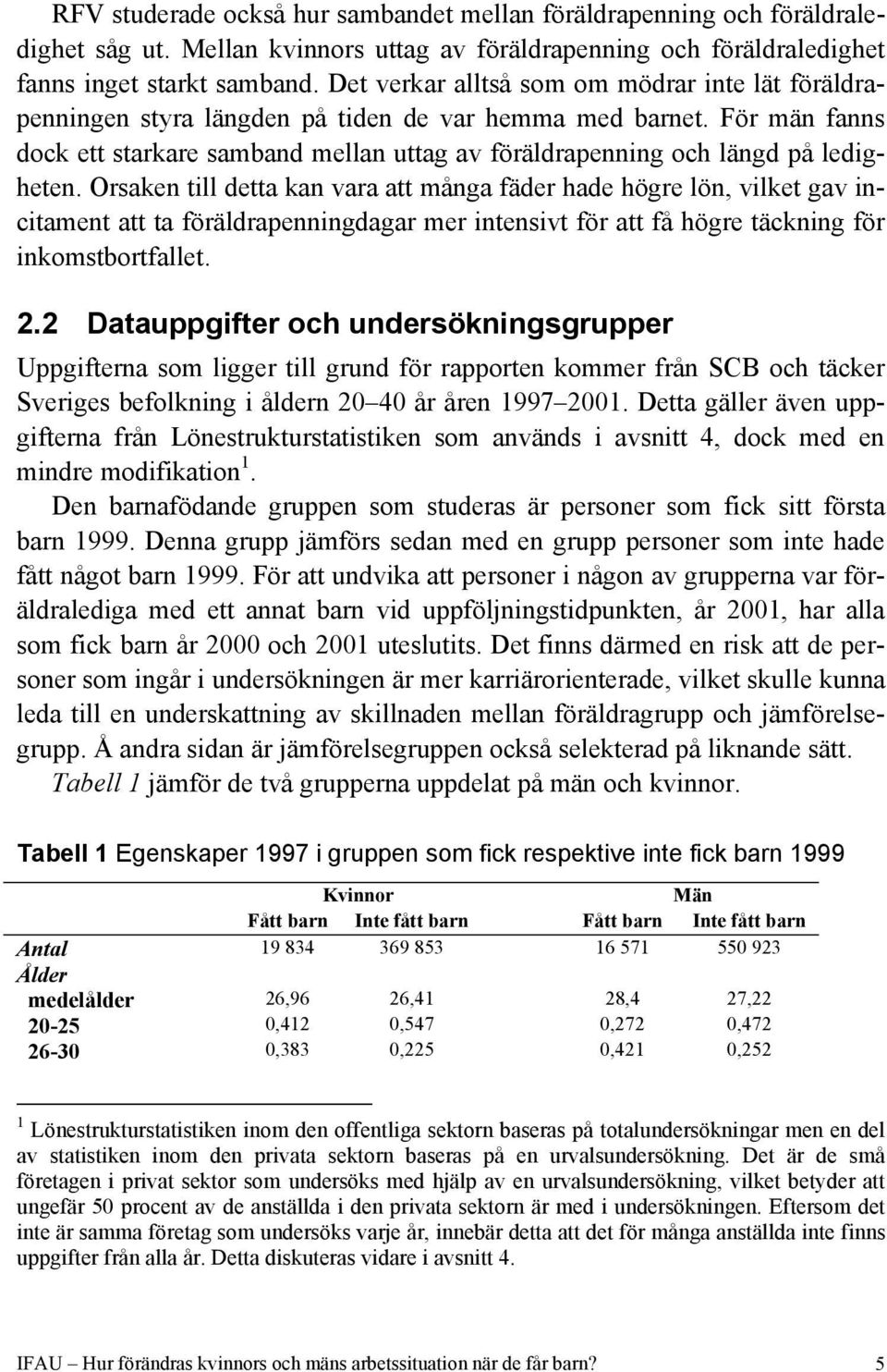 För män fanns dock ett starkare samband mellan uttag av föräldrapenning och längd på ledigheten.